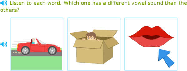 IXL - Choose the word that has a different vowel sound (Foundation