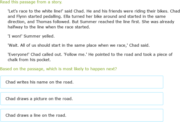 IXL - Make predictions about a story (Year 3 English practice)