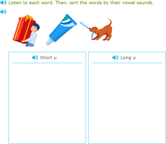 IXL - Sort short and long vowel words (Foundation English practice)