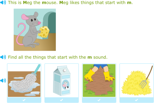 IXL - Find all the words that start with a given sound (Foundation