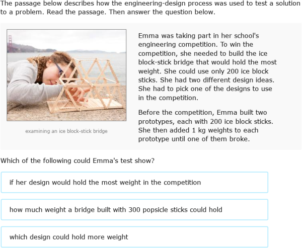 IXL - Evaluate tests of engineering-design solutions (Year 8 science ...