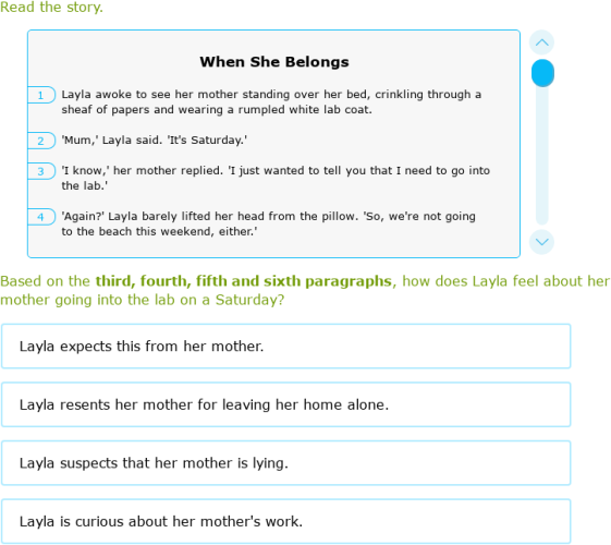 IXL Analyse short stories (Year 7 English practice)