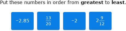 IXL - Put rational numbers in order (Year 7 maths practice)