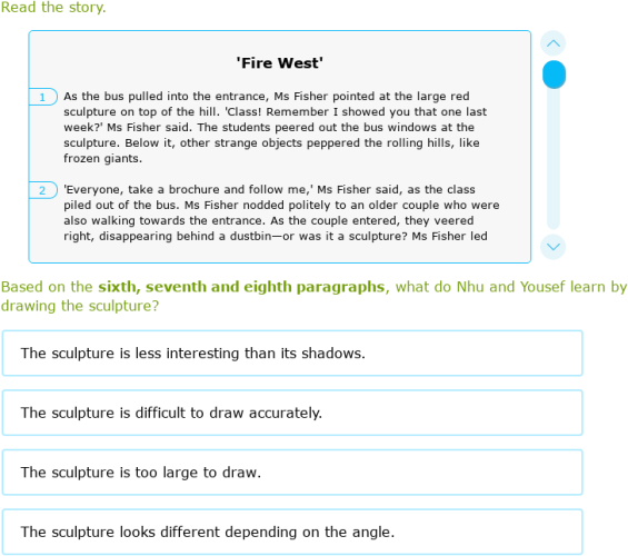 IXL Analyse short stories (Year 6 English practice)