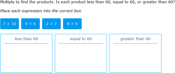 IXL - Multiplication facts up to 10: sorting (Year 3 maths practice)
