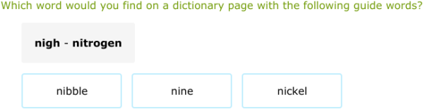 IXL Use Guide Words Year 5 English Practice 