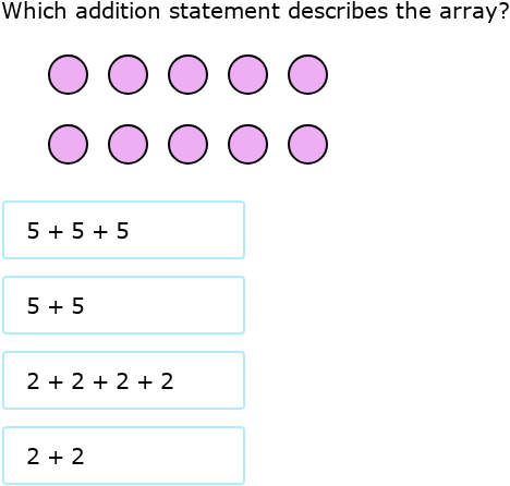 Array Sum Math IXL - Identify repeated addition for arrays - sums to 25 (Year 1 maths ...