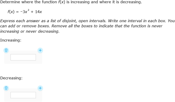 IXL - Find intervals of increase and decrease (Year 12 maths practice)