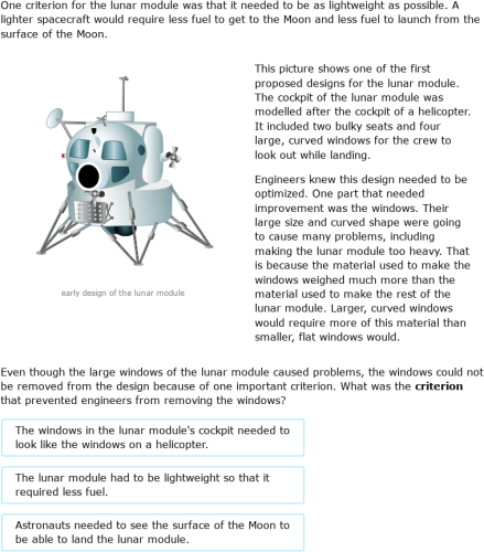 IXL - Explore the engineering-design process: going to the Moon! (Year ...