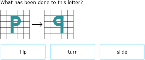 IXL - Flip, turn and slide (Year 2 maths practice)